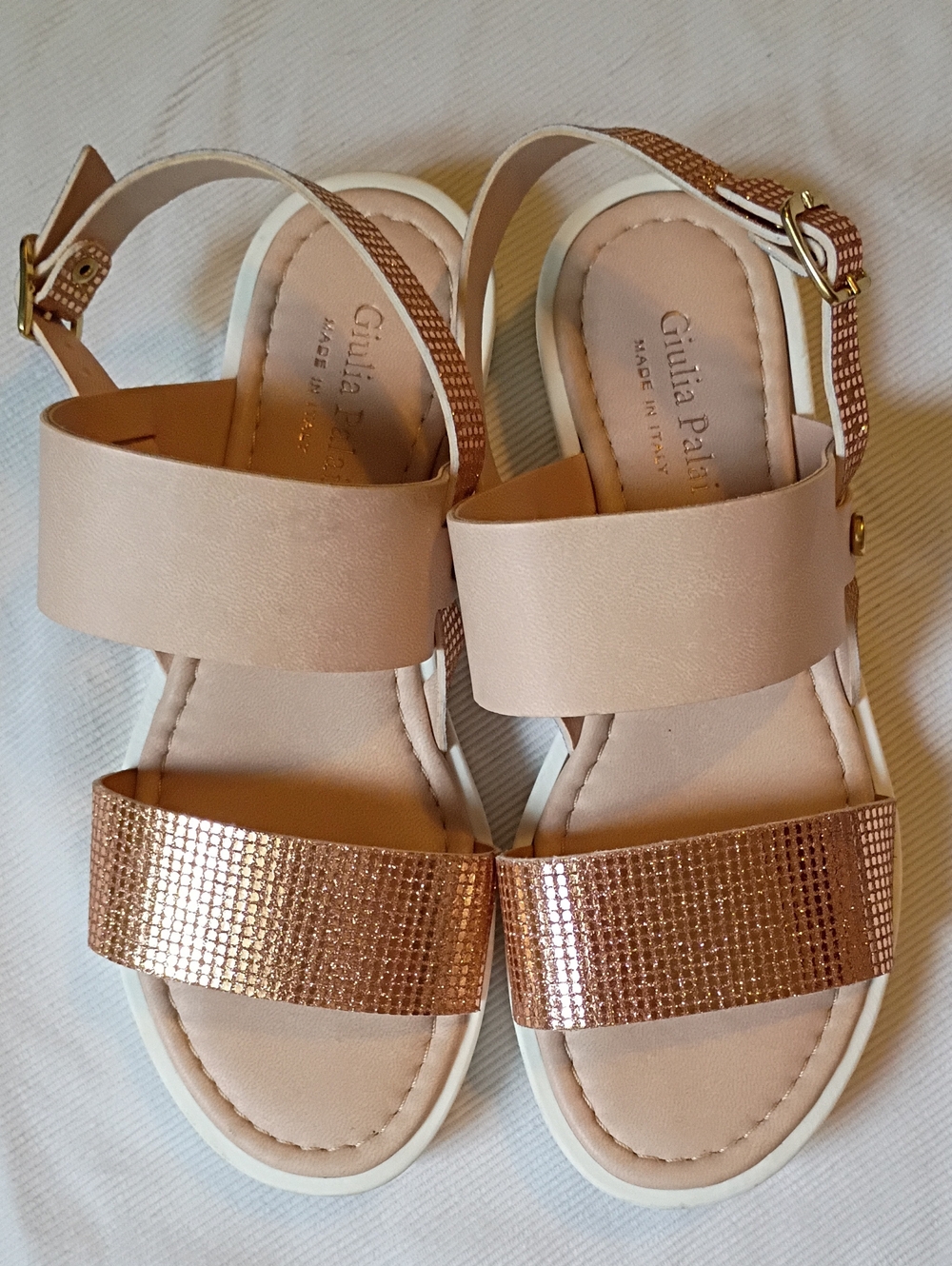 Giulia Palai Rose Gold & Nude Sandals